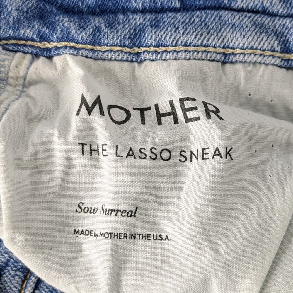 MOTHER Superior Lasso Sneak 29 Sow Surreal Blue Straight Leg High Rise - Picture 2 of 14